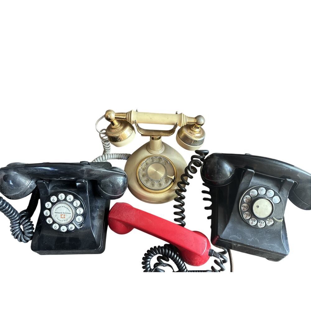 Lot of 3‎ Vintage Art Deco Telephones – Bakelite & Rotary Dial – Retro Phones